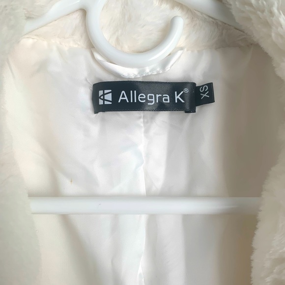 ALLEGRA K Cream/White Faux Fur Jacket Size xs - Picture 7 of 7